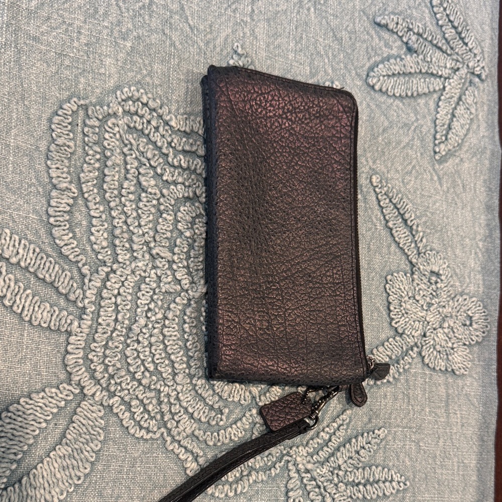 Coach Iridescent Black and Purple Wristlet - Picture 3 of 5